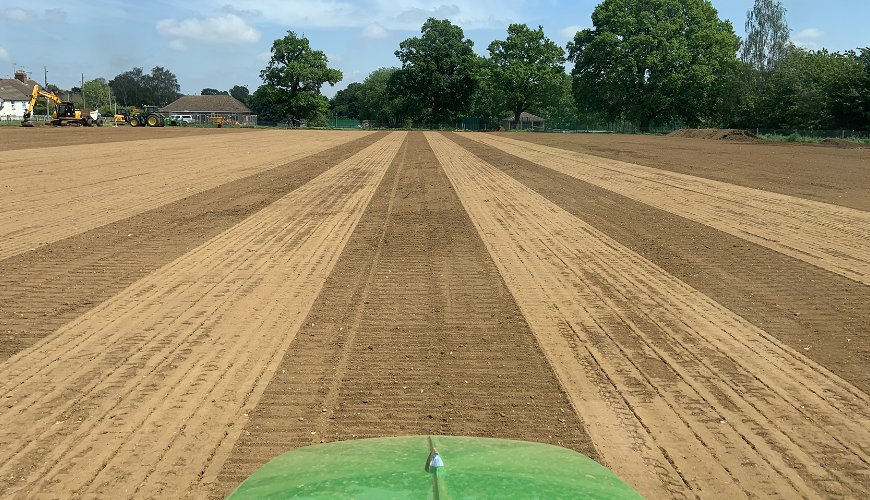 Football pitch renovation flat playing surface